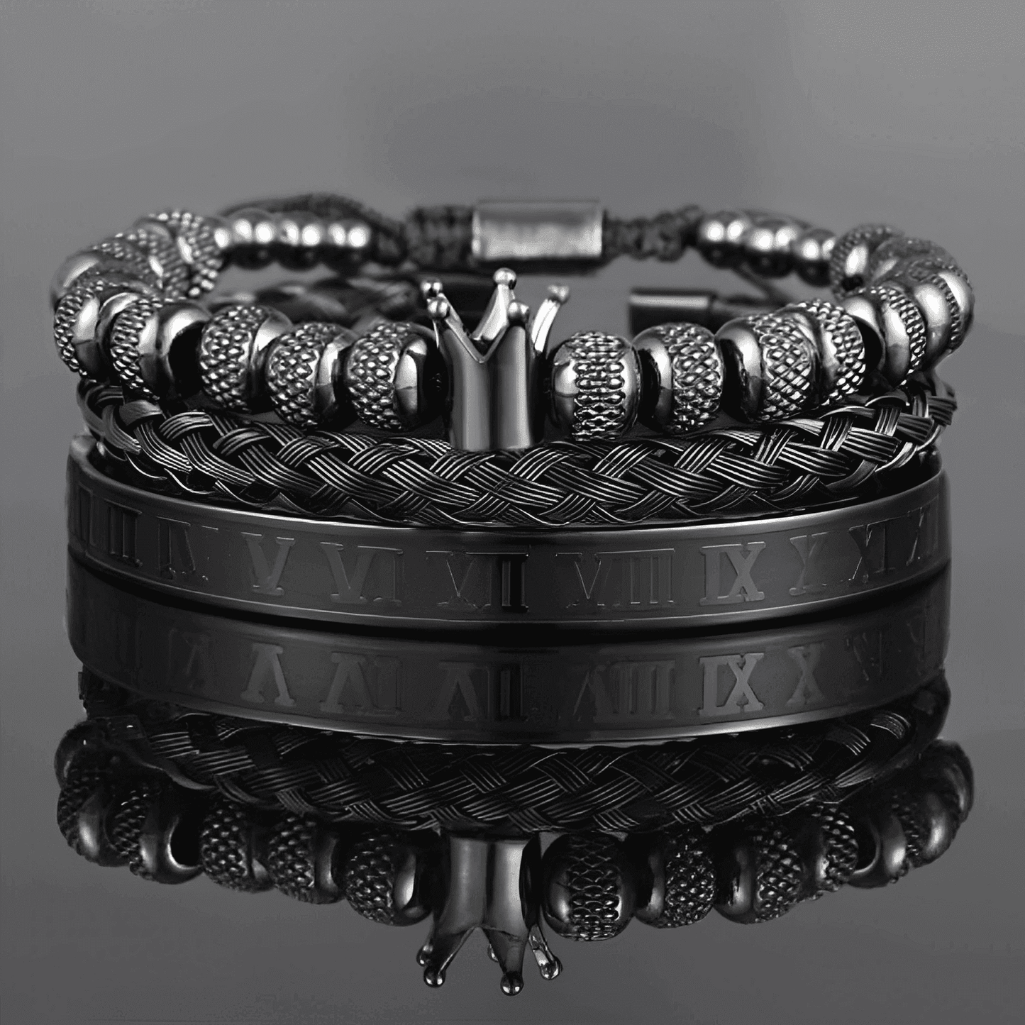 Conjunto Pulseiras Masculina - Nobreza Premium® Modernidade Shop Preto