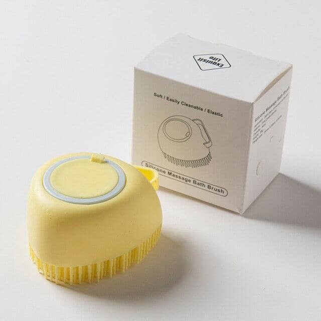 Escova Massageadora Para Pets - PetConfort UseModerni Coração Amarelo
