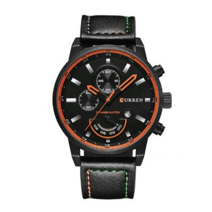 Relógio Masculino Curren M3 FFOrder Preto e Laranja 