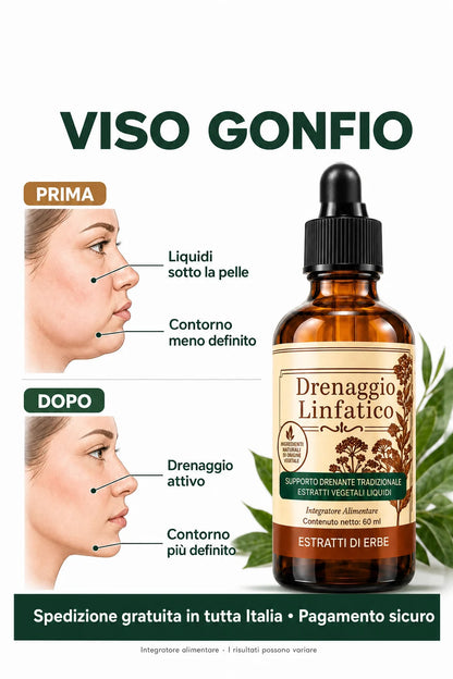 Viso gonfio prima e dopo