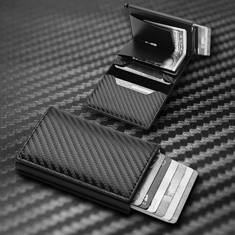 Carteira de couro, Carteira antifurto, carteira compacta, carteira masculina, carteira couro fino, carteira slim