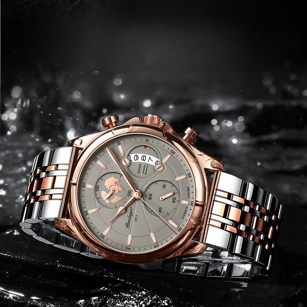 Relógio Masculino Gold Lux FFOrder 