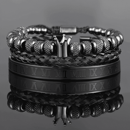 Conjunto Pulseiras Masculina - Nobreza Premium® Modernidade Shop Preto 