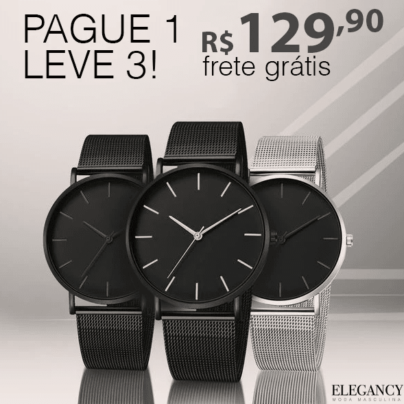 [Pague 1 Leve 3] Relógios Elegancy Minimal FFOrder 3pcs 1Set 