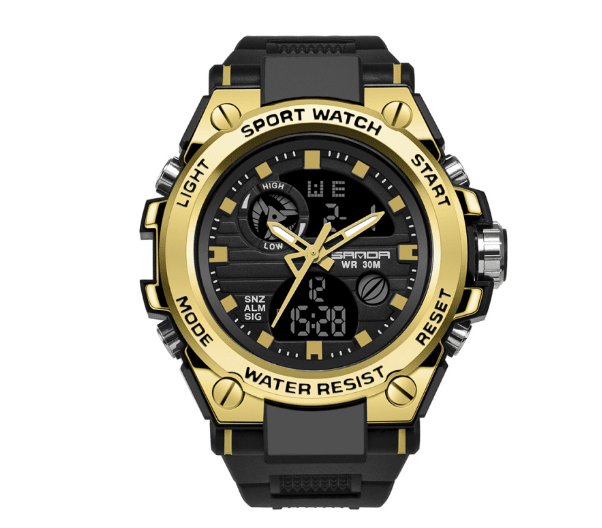 Relógio Masculino Styler Militar FFOrder Dourado 