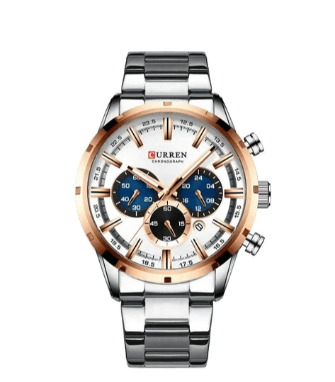 Relógio Masculino Curren Luxury FFOrder Branco 