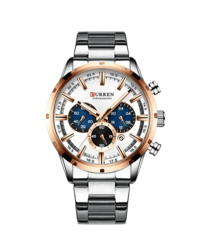 Relógio Masculino Curren Luxury FFOrder Branco 