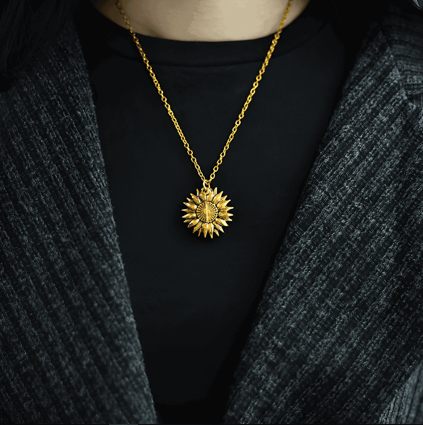colar você é meu raio de sol, colar girassol, colar de presente, colar de girassol, colar feminino