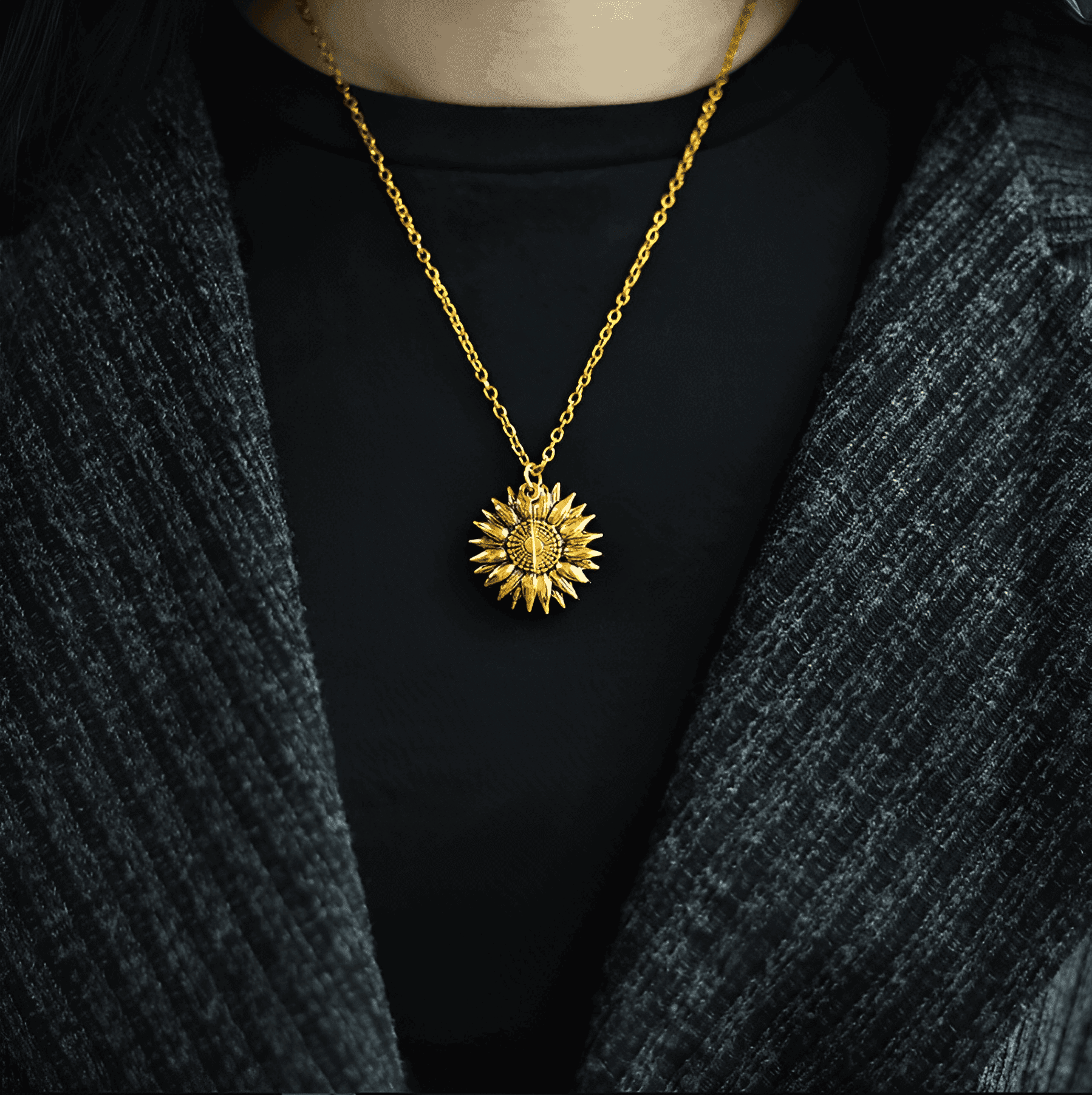 colar você é meu raio de sol, colar girassol, colar de presente, colar de girassol, colar feminino