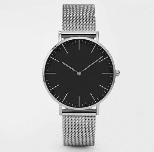 Relógio Feminino Minimalista Bella FFOrder Cinza e Preto 