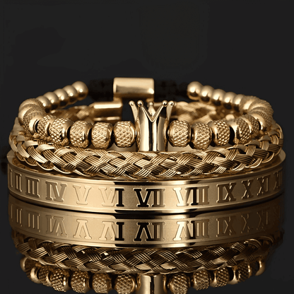 Conjunto Pulseiras Masculina - Nobreza Premium® Modernidade Shop Ouro 