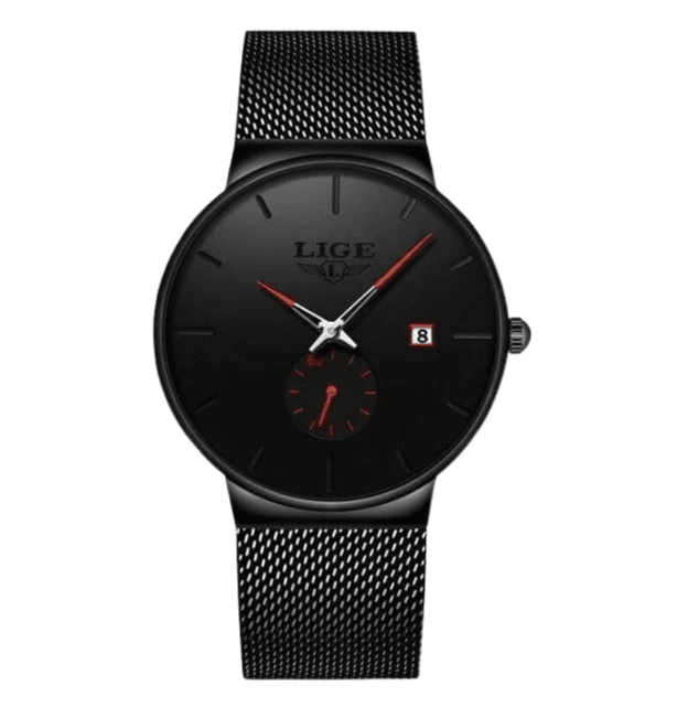Relógio Masculino Minimalista Lige FFOrder Vermelho 