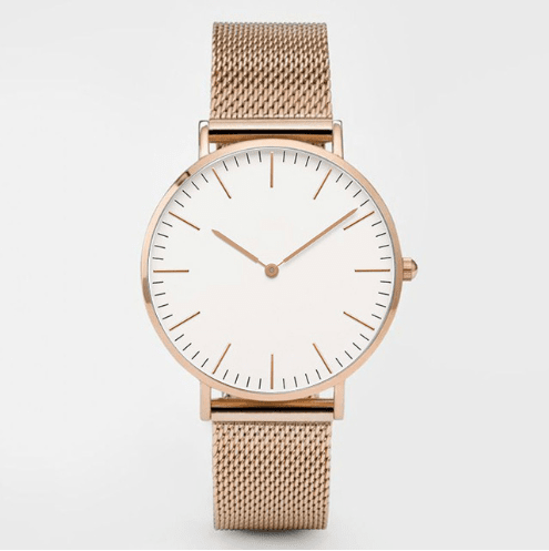 Relógio Feminino Minimalista Bella FFOrder Rosa e Branco 