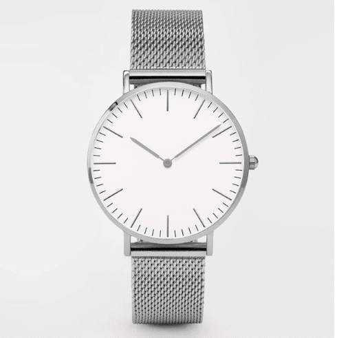 Relógio Feminino Minimalista Bella FFOrder Cinza e Branco 