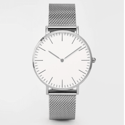Relógio Feminino Minimalista Bella FFOrder Cinza e Branco 