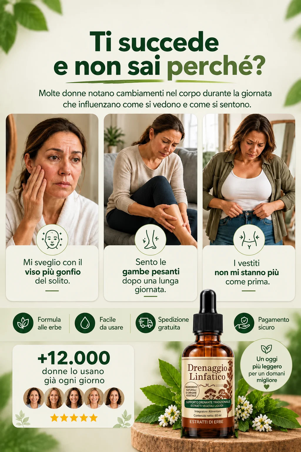 Ti succede e non sai perché? Viso gonfio al risveglio, gambe pesanti, vestiti che non stanno più come prima